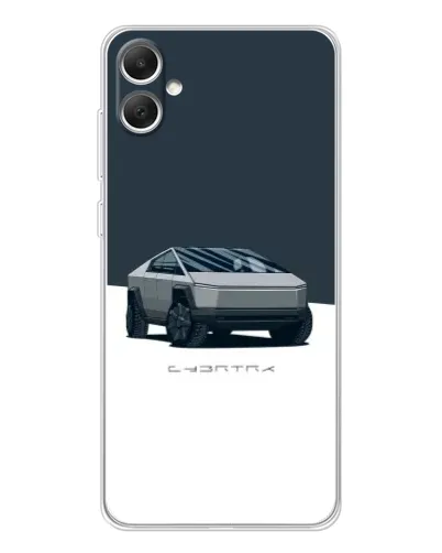 Чехол для Samsung Galaxy A06 с картинкой «Серебристый Cybertruck Tesla»