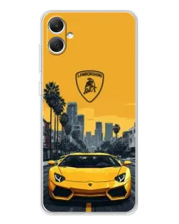 Чехол для Samsung Galaxy A06 с картинкой «Желтый Lamborghini город» Чехол для Samsung Galaxy A06 с картинкой «Желтый Lamborghini город»