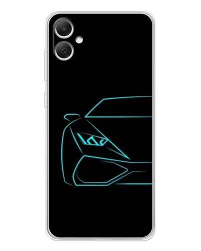 Чехол для Samsung Galaxy A06 с картинкой «Голубой силуэт Lamborghini»