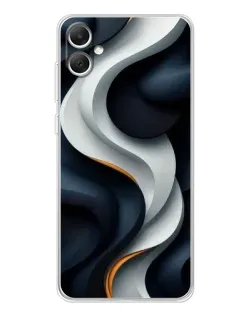 Чехол для Samsung Galaxy A06 с картинкой «Объемные черно-белые ленты»