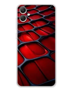 Чехол для Samsung Galaxy A06 с картинкой «Красная глянцевая сетка»