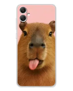 Чехол для Samsung Galaxy A06 с картинкой «Капибара с языком»