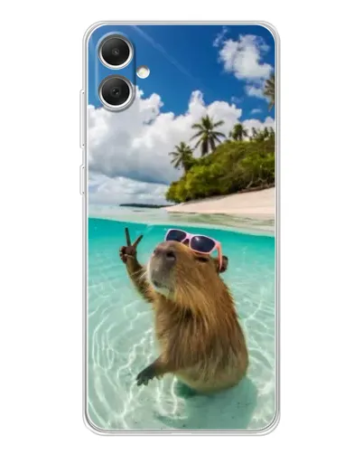 Чехол для Samsung Galaxy A06 с картинкой «Капибара на море»
