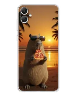 Чехол для Samsung Galaxy A06 с картинкой «Капибара с пиццей»