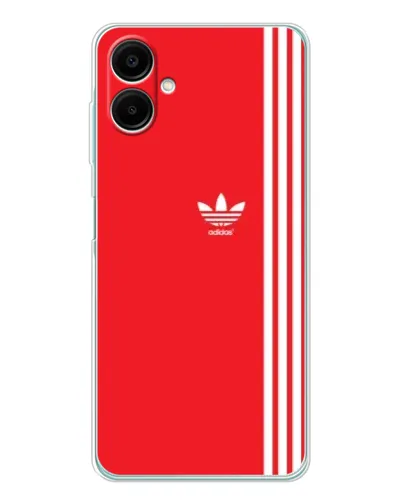 Чехол для Samsung Galaxy A07 с картинкой «Красный минимализм Adidas»