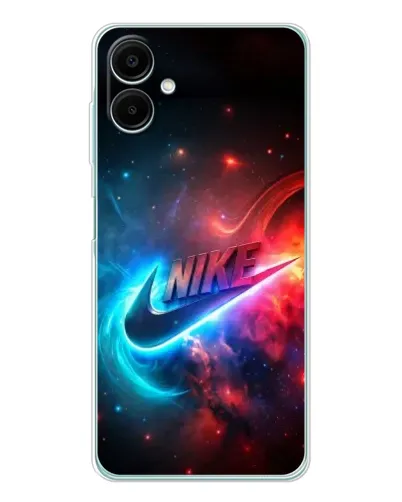 Чехол для Samsung Galaxy A07 с картинкой «Огненный логотип Nike»