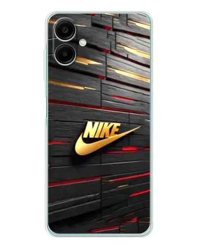 Чехол для Samsung Galaxy A07 с картинкой «Золотой Nike на металле»