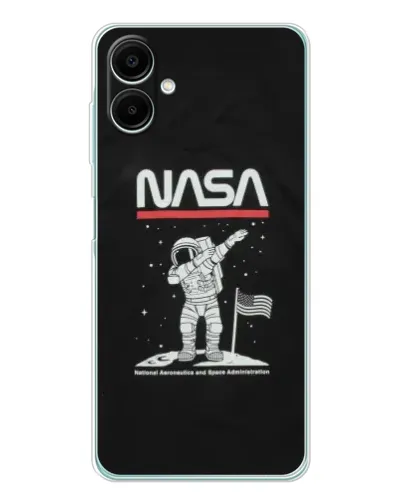 Чехол для Samsung Galaxy A07 с картинкой «NASA — шагаем по Луне»