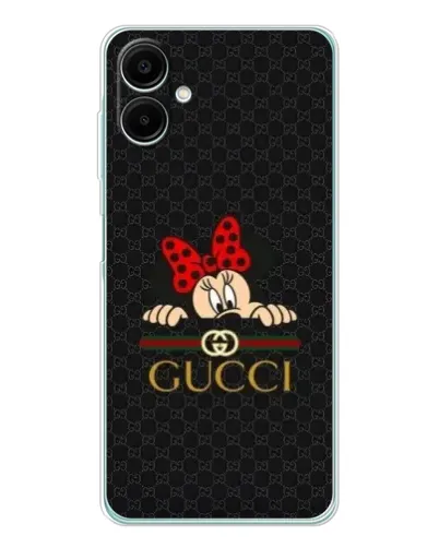 Чехол для Samsung Galaxy A07 с картинкой «Минни Маус Gucci — черный»