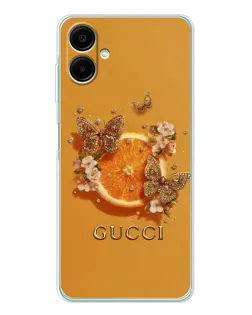 Чехол для Samsung Galaxy A07 с картинкой «Gucci — золотые бабочки» Чехол для Samsung Galaxy A07 с картинкой «Gucci — золотые бабочки»