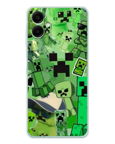 Чехол для Samsung Galaxy A07 с картинкой «Криперы Minecraft»