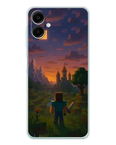 Чехол для Samsung Galaxy A07 с картинкой «Стив у башни»
