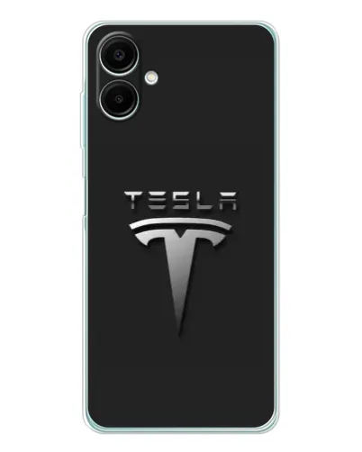 Чехол для Samsung Galaxy A07 с картинкой «Стальной логотип Tesla» Чехол для Samsung Galaxy A07 с картинкой «Стальной логотип Tesla»