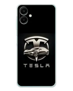Чехол для Samsung Galaxy A07 с картинкой «Tesla — серебристое авто» Чехол для Samsung Galaxy A07 с картинкой «Tesla — серебристое авто»