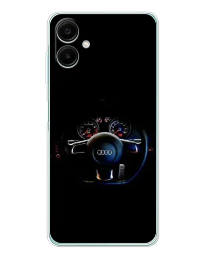 Чехол для Samsung Galaxy A07 с картинкой «Салон Audi — руль»