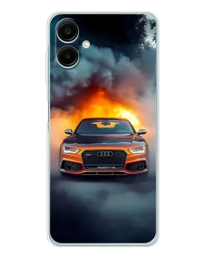Чехол для Samsung Galaxy A07 с картинкой «Audi в огненном дыму»