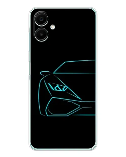 Чехол для Samsung Galaxy A07 с картинкой «Голубой силуэт Lamborghini»