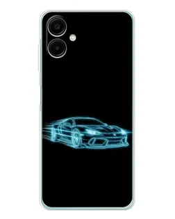 Чехол для Samsung Galaxy A07 с картинкой «Неоновый контур Lamborghini»