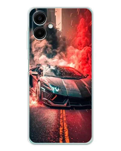 Чехол для Samsung Galaxy A07 с картинкой «Lamborghini красный дым»