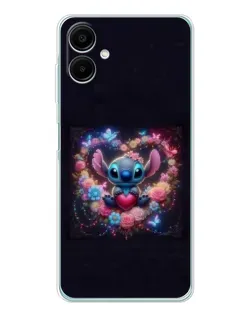 Чехол для Samsung Galaxy A07 с картинкой «Stitch в цветах» Чехол для Samsung Galaxy A07 с картинкой «Stitch в цветах»