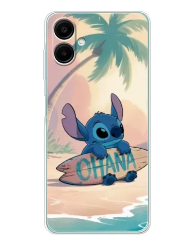 Чехол для Samsung Galaxy A07 с картинкой «Стич на серфе»