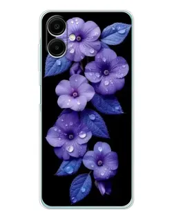 Чехол для Samsung Galaxy A07 с картинкой «Фиолетовые цветы с росою»
