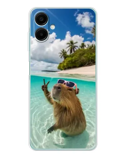 Чехол для Samsung Galaxy A07 с картинкой «Капибара на море»