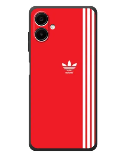 Чехол для Samsung Galaxy A08 с картинкой «Красный минимализм Adidas»