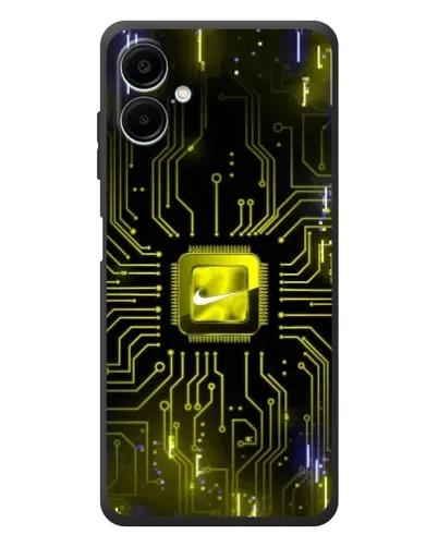 Чехол для Samsung Galaxy A08 с картинкой «Nike — золотая искра»