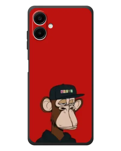 Чехол для Samsung Galaxy A08 с картинкой «Bored Ape — красный фон» Чехол для Samsung Galaxy A08 с картинкой «Bored Ape — красный фон»