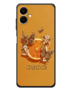Чехол для Samsung Galaxy A08 с картинкой «Gucci — золотые бабочки» Чехол для Samsung Galaxy A08 с картинкой «Gucci — золотые бабочки»