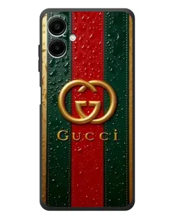 Чехол для Samsung Galaxy A08 с картинкой «Gucci — фирменная полоса и золото» Чехол для Samsung Galaxy A08 с картинкой «Gucci — фирменная полоса и золото»