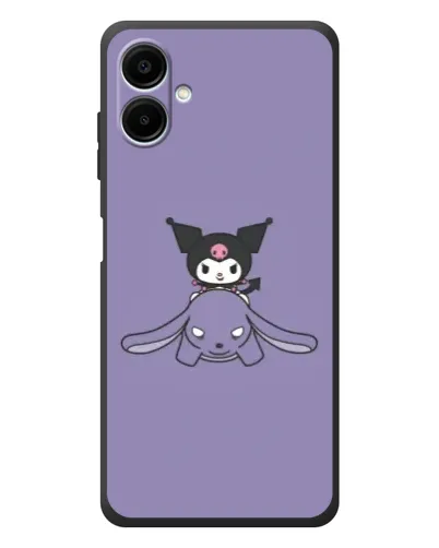 Чехол для Samsung Galaxy A08 с картинкой «Kuromi на лиловом фоне»