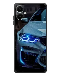 Чехол для Samsung Galaxy A08 с картинкой «Взгляд BMW с синими фарами» Чехол для Samsung Galaxy A08 с картинкой «Взгляд BMW с синими фарами»