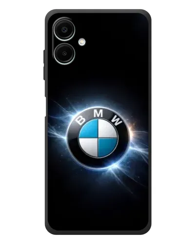 Чехол для Samsung Galaxy A08 с картинкой «BMW — неоновое сияние»