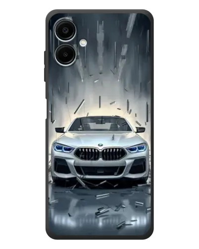 Чехол для Samsung Galaxy A08 с картинкой «BMW в свете фар»