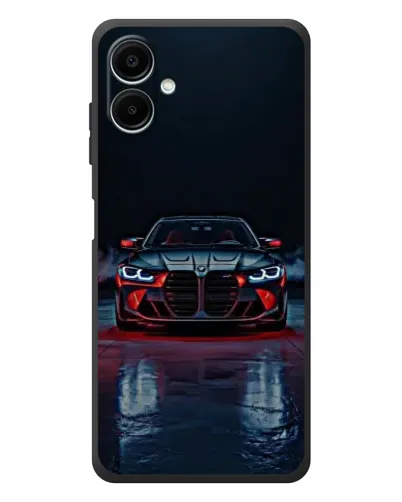 Чехол для Samsung Galaxy A08 с картинкой «BMW на мокрой дороге»