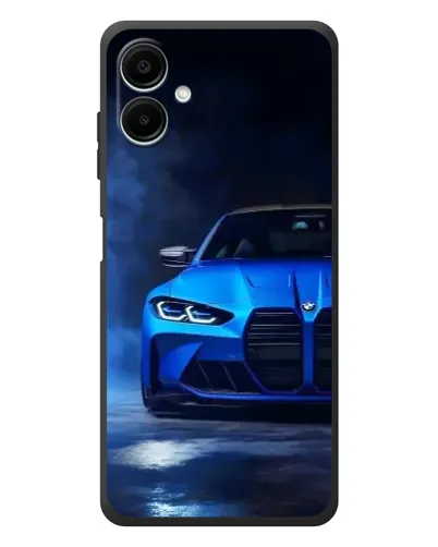 Чехол для Samsung Galaxy A08 с картинкой «Голубая BMW M4»