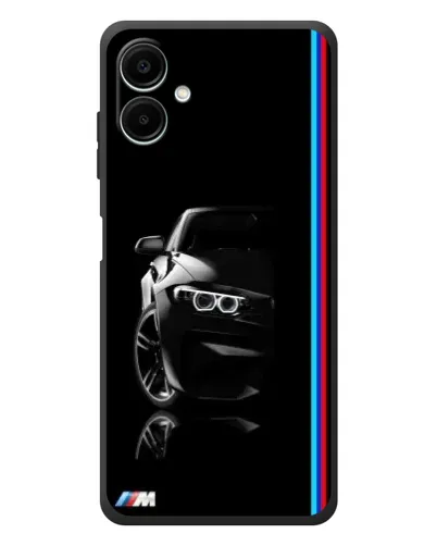 Чехол для Samsung Galaxy A08 с картинкой «Силуэт BMW в темноте»