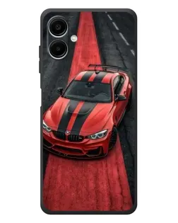 Чехол для Samsung Galaxy A08 с картинкой «BMW на красной дорожке» Чехол для Samsung Galaxy A08 с картинкой «BMW на красной дорожке»