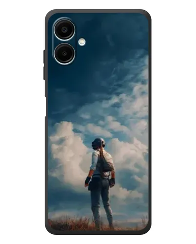 Чехол для Samsung Galaxy A08 с картинкой «Герой PUBG на скале»