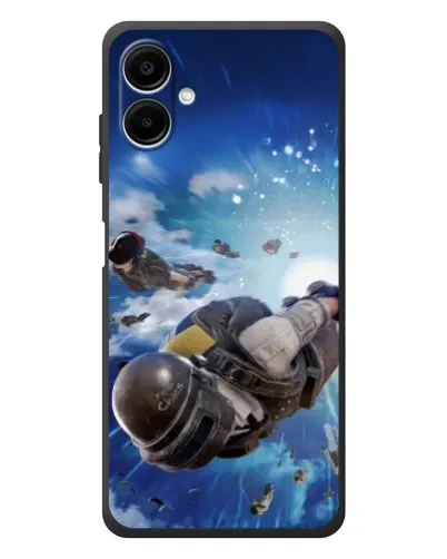 Чехол для Samsung Galaxy A08 с картинкой «Десант PUBG — прыжок»