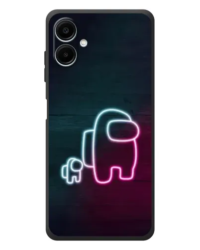 Чехол для Samsung Galaxy A08 с картинкой «Among Us неон-арт»