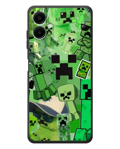 Чехол для Samsung Galaxy A08 с картинкой «Криперы Minecraft»
