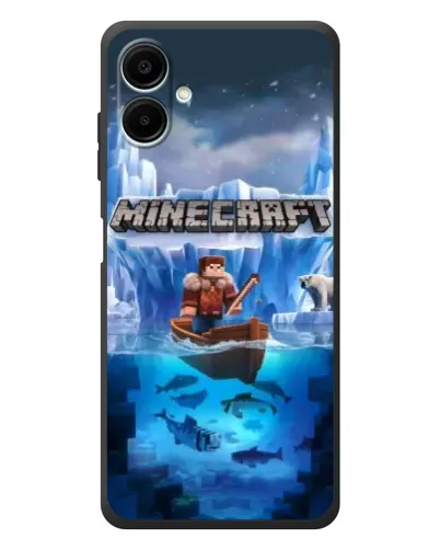 Чехол для Samsung Galaxy A08 с картинкой «Minecraft ледяной мир»