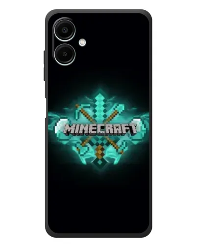 Чехол для Samsung Galaxy A08 с картинкой «Minecraft Diamond лого»