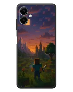 Чехол для Samsung Galaxy A08 с картинкой «Стив у башни» Чехол для Samsung Galaxy A08 с картинкой «Стив у башни»