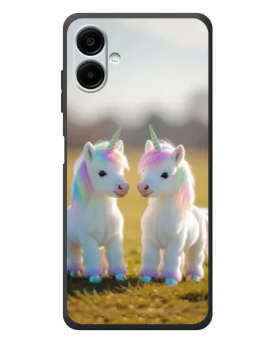 Чехол для Samsung Galaxy A08 с картинкой «Пара единорогов»