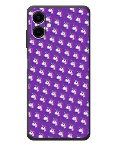 Чехол для Samsung Galaxy A08 с картинкой «Единороги на фиолетовом»