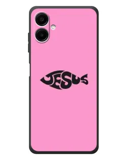 Чехол для Samsung Galaxy A08 с картинкой «Розовый символ Jesus» Чехол для Samsung Galaxy A08 с картинкой «Розовый символ Jesus»